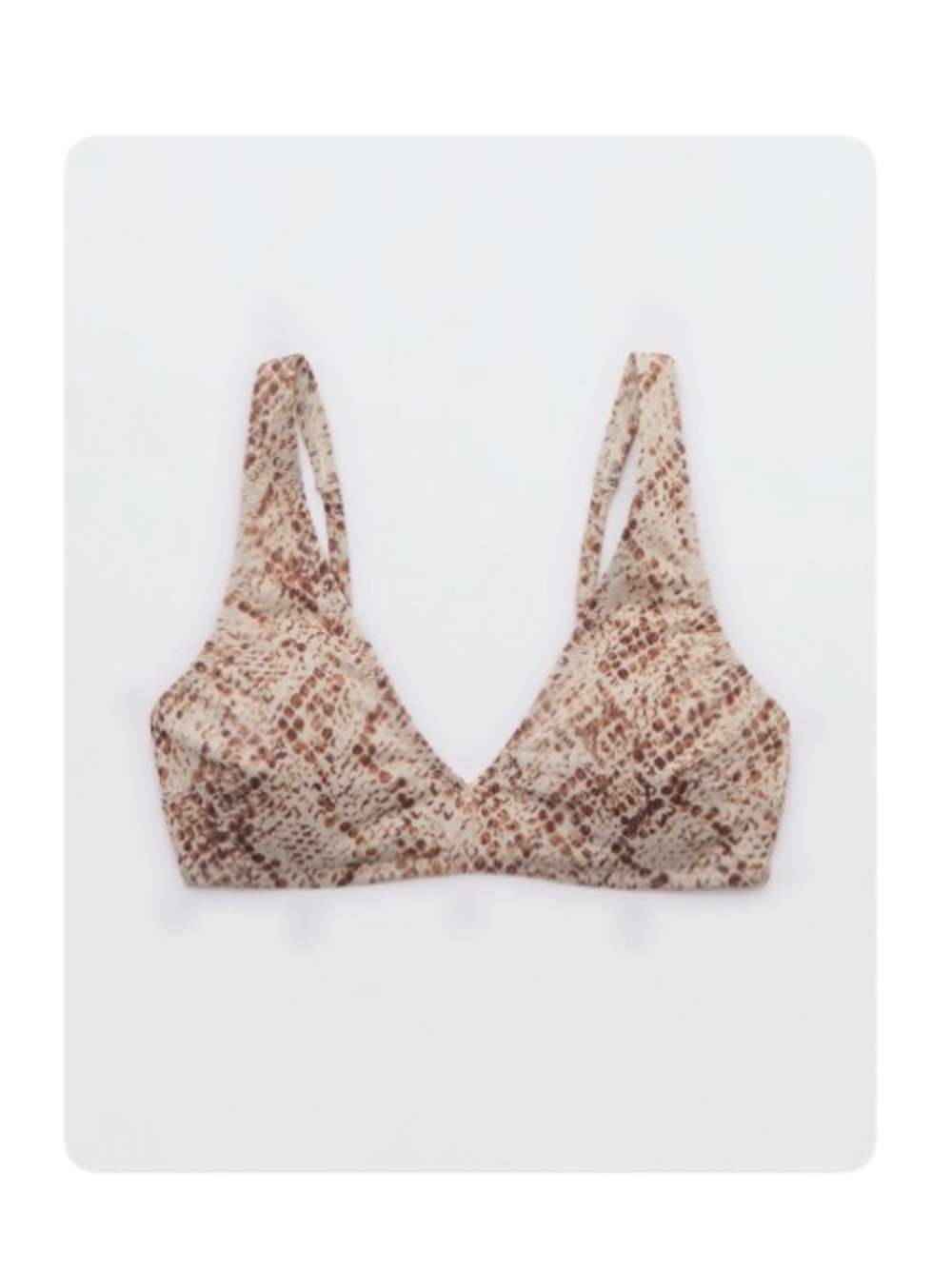 NWT Aerie ($46.95Cad) Sparkle Wide Strap Voop Bikini Top in Cake Batter